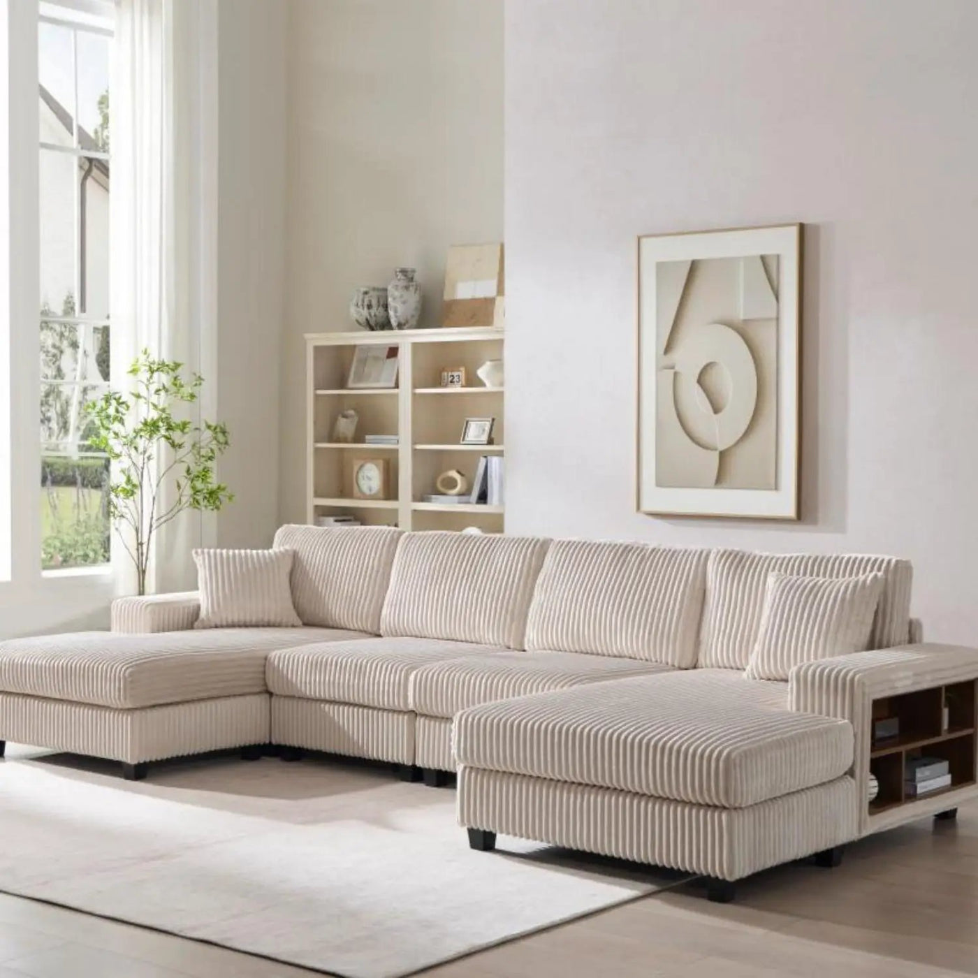 U-Shaped Convertible Sofa, 4 Seater Large Living Room Lounge by HouseOfZazla