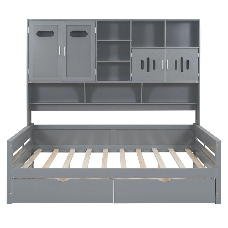 Daybed With All-In-One Cabinet And Shelf by HouseOfZazla