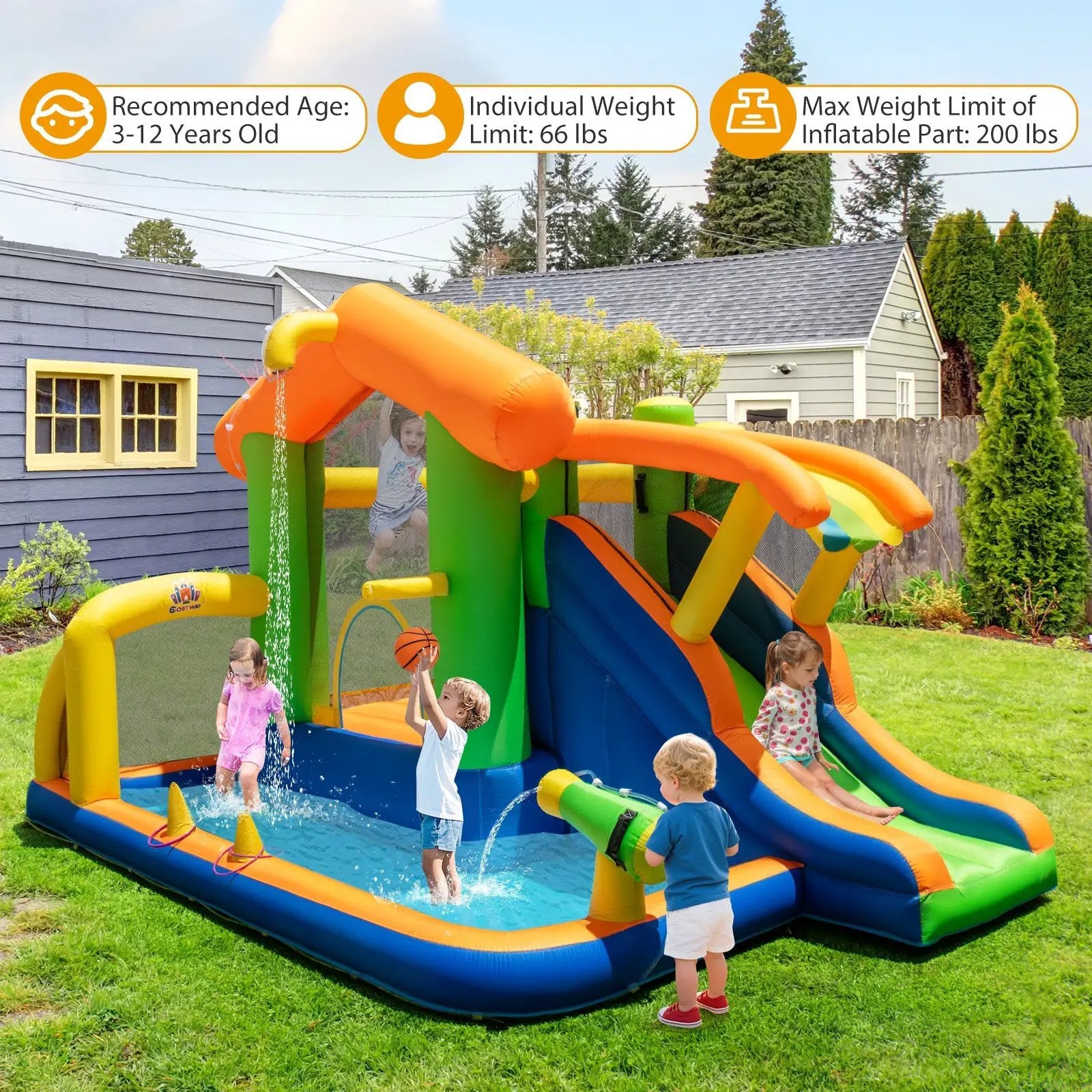 8-in-1 Inflatable Bounce House Water Park without Blower by DirectDeals