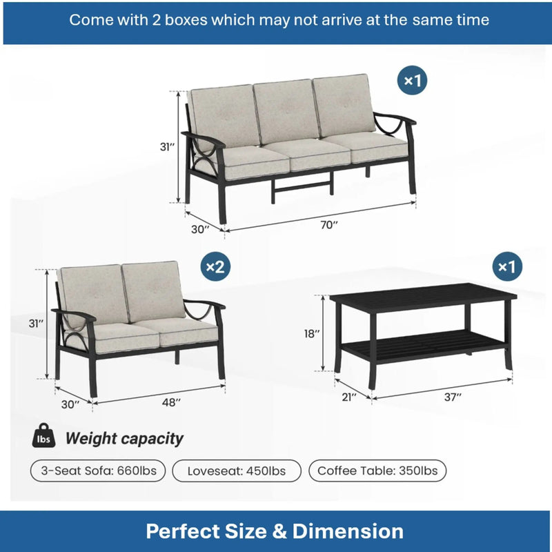 Patio Furniture Set & Coffee Table And Cushions For Backyard by HouseOfZazla