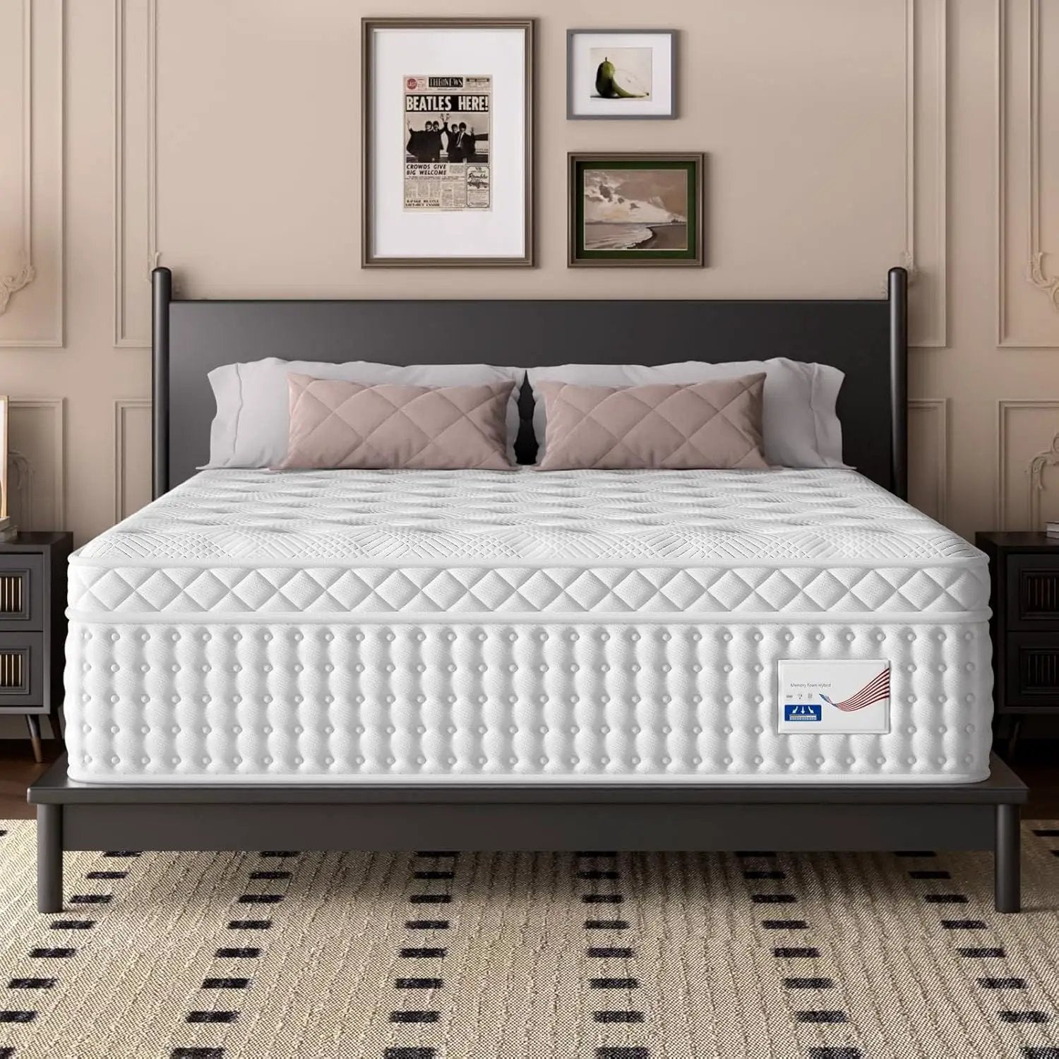14" King Hybrid Mattress, Memory Foam & Pocket Spring Bed by HouseOfZazla
