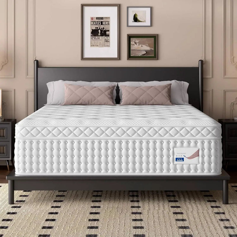14" King Hybrid Mattress, Memory Foam & Pocket Spring Bed by HouseOfZazla