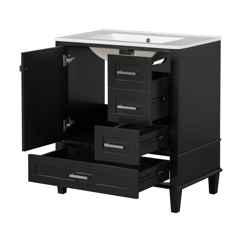 Bathroom Vanity, Modern Bathroom Cabinet With Sink Combo Set, Bathroom Storage Cabinet With A Soft Closing Door And 3 Drawers, Solid Wood Frame by HouseOfZazla