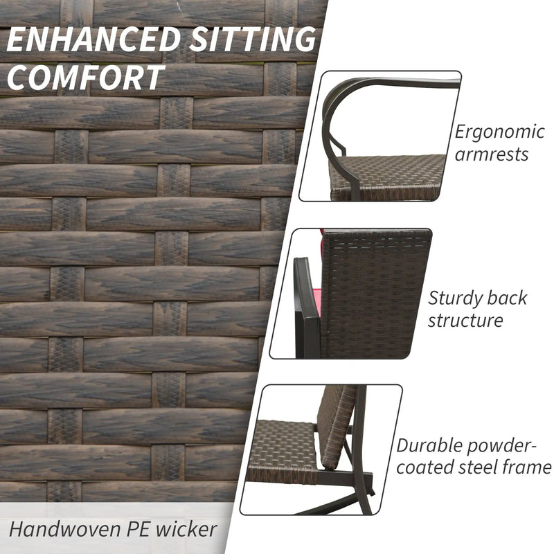 Metal 2-Person Outdoor Patio Rocking Seating Group with Cushions by HouseOfZazla