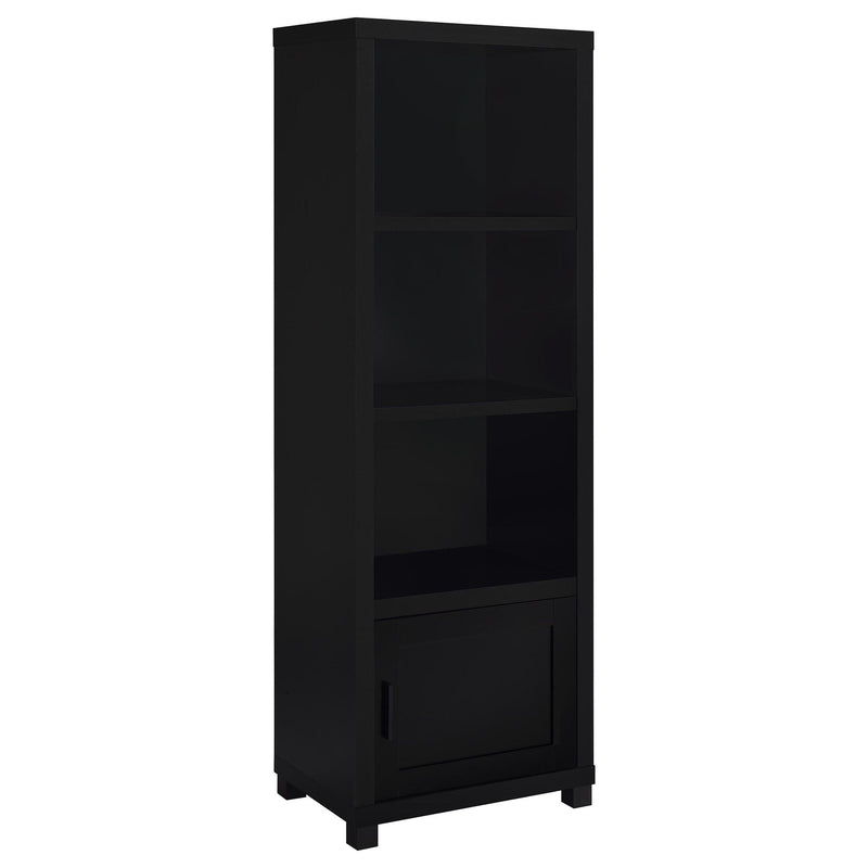 Sandl - 3 Shelf Media Tower With Cabinet Storage Solution - Black by HouseOfZazla