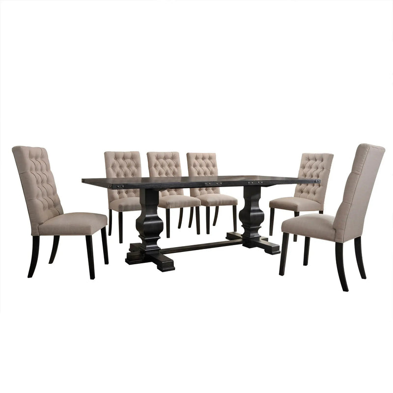 Morland - 7 Pieces Dining Room Set - Black by Unique Piece Furniture