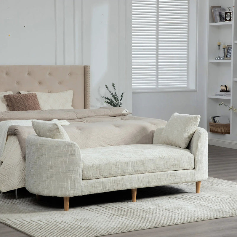 77.17" Wide Modern Upholstered End of Bed Bench by HouseOfZazla