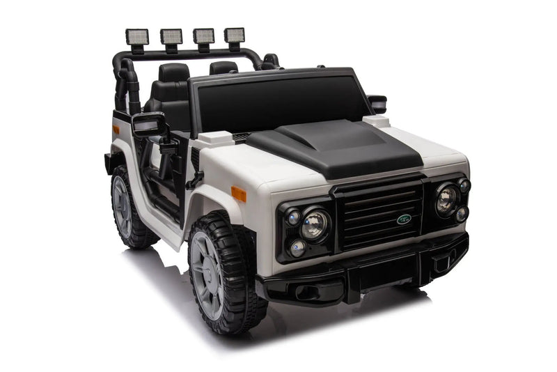 12V7A 30W*2 Four-Wheel Drive Seat One Button Start, Forward And Backward, High And Low Speed, Music, Front Light, Power Display, Two Doors Can Open, 2.4G R / C, Seat Belt Four Wheel Absorber by HouseOfZazla