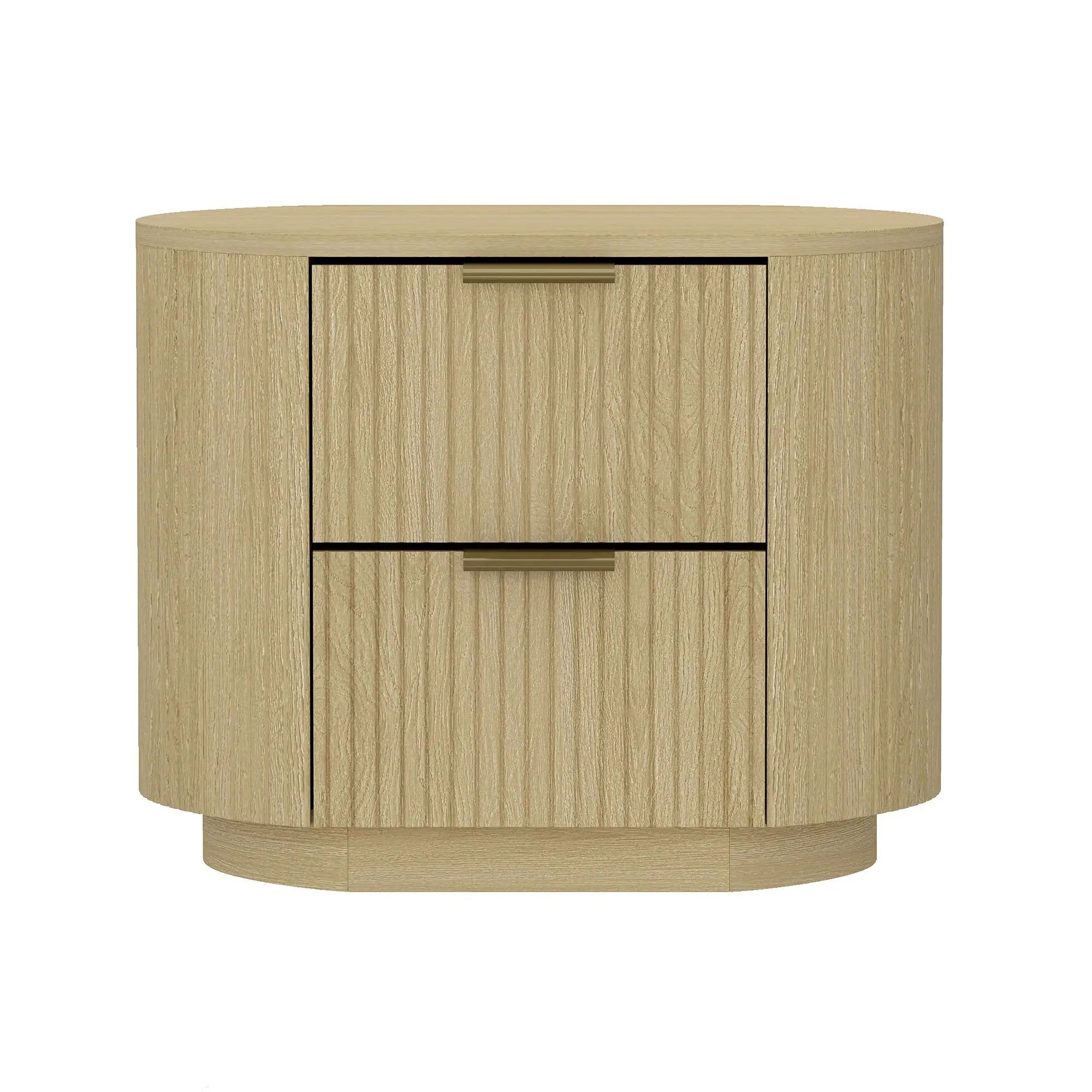 Olivia - Nightstand & 2 Drawers - Oak by HouseOfZazla