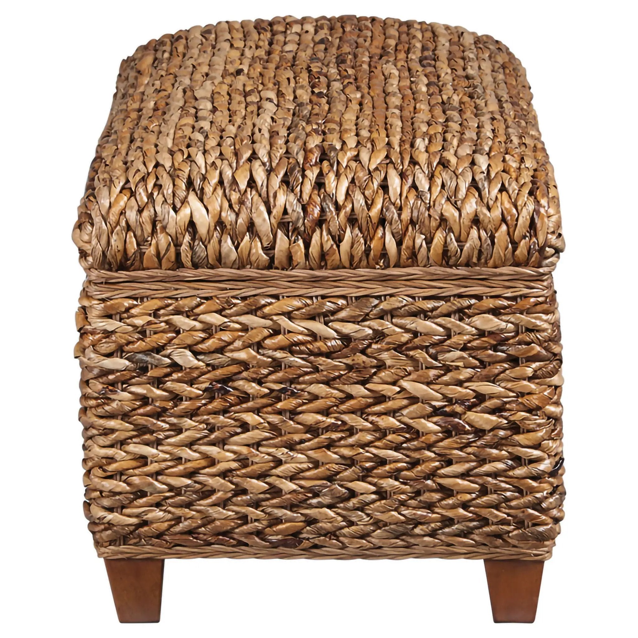 Laughton Hand-Woven Banana Leaf Storage Bench Amber by Unique Piece Furniture