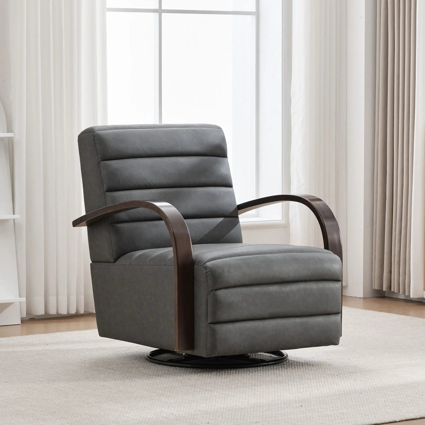 360° Swivel Accent Chair With Armrests, Comfy Lounge by HouseOfZazla