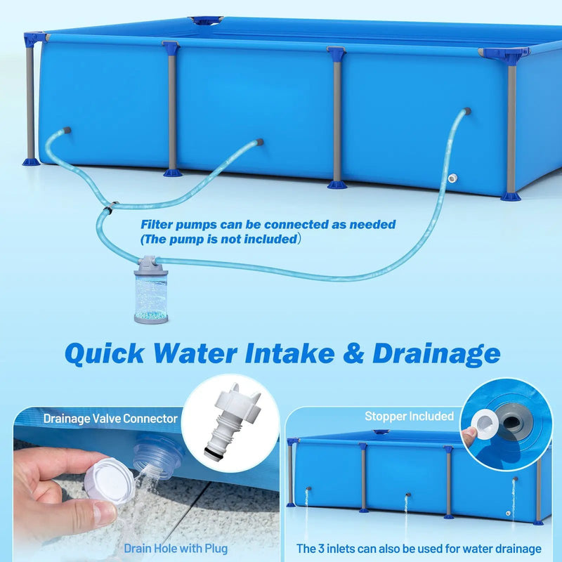 690/978/1158/1617 Gal Outdoor Family Swimming Pool with Metal Frame by DirectDeals