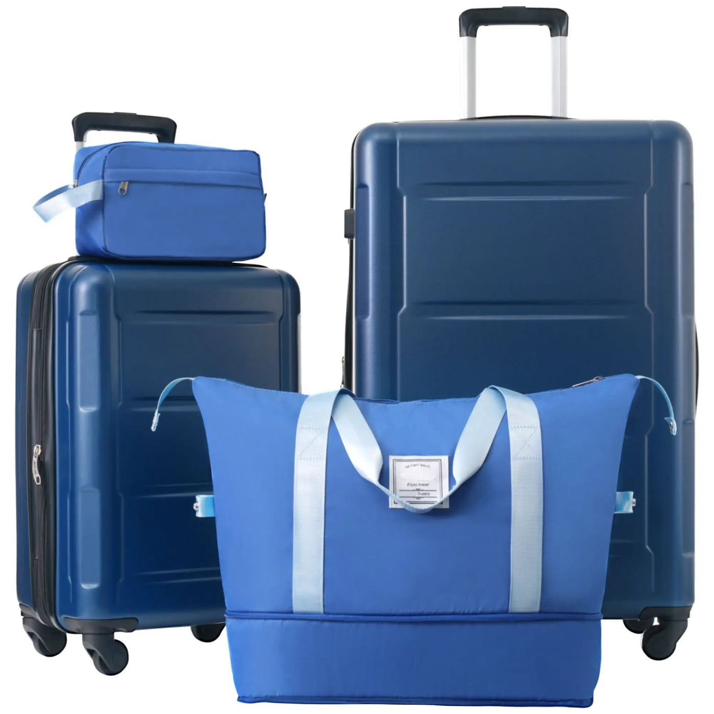 2 Piece Luggage Set With Bags Expanable Spinner Wheels ABS Lightweight Suitcase With Tsa Lock 20" / 28" by HouseOfZazla
