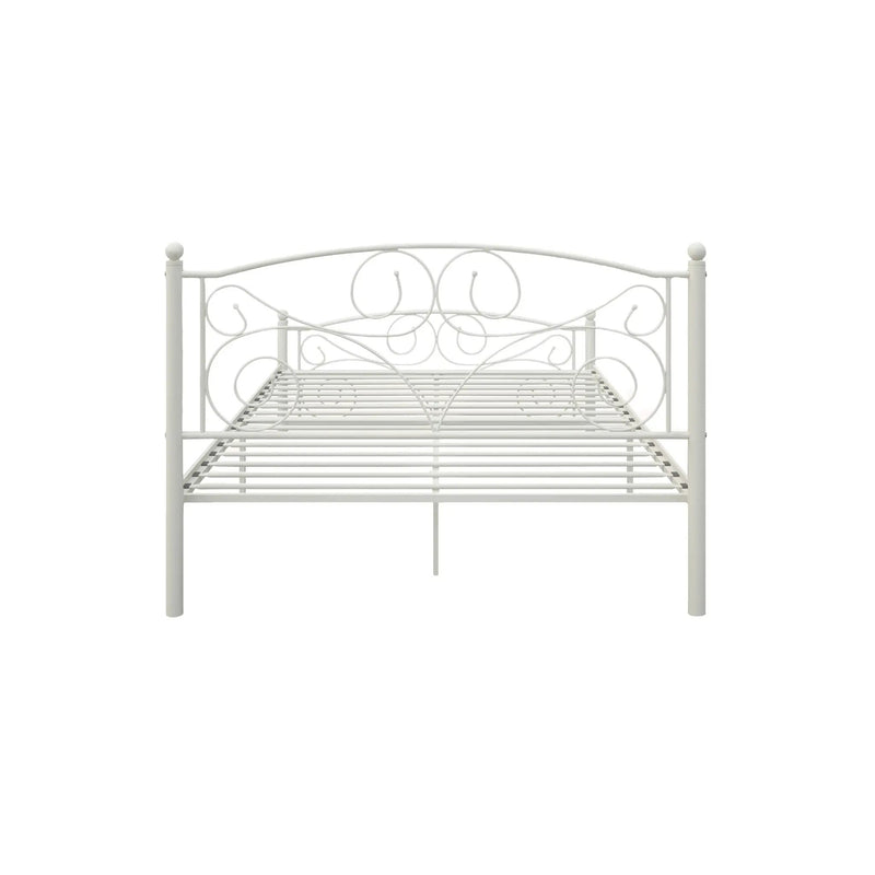 Full With Metal Frame Bed - White by HouseOfZazla