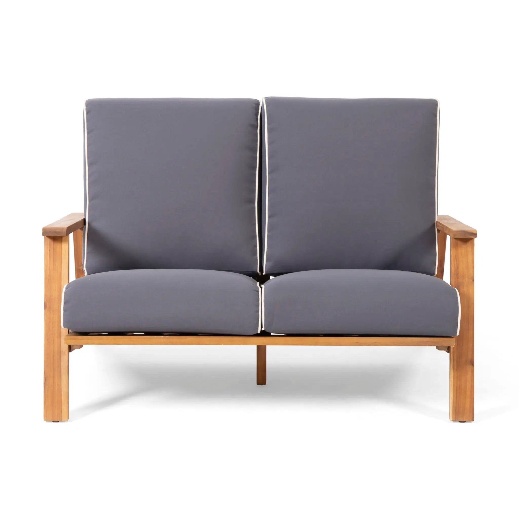 Paloma Contemporary Loveseat and Coffee Table Set with Weather Resistant Cushions by HouseOfZazla