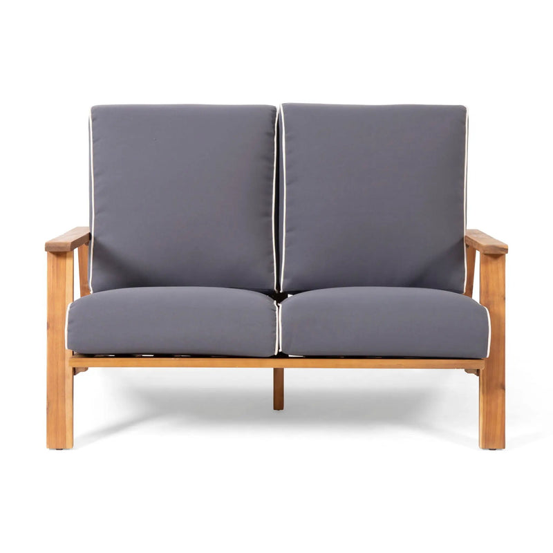 Paloma Contemporary Loveseat and Coffee Table Set with Weather Resistant Cushions by HouseOfZazla