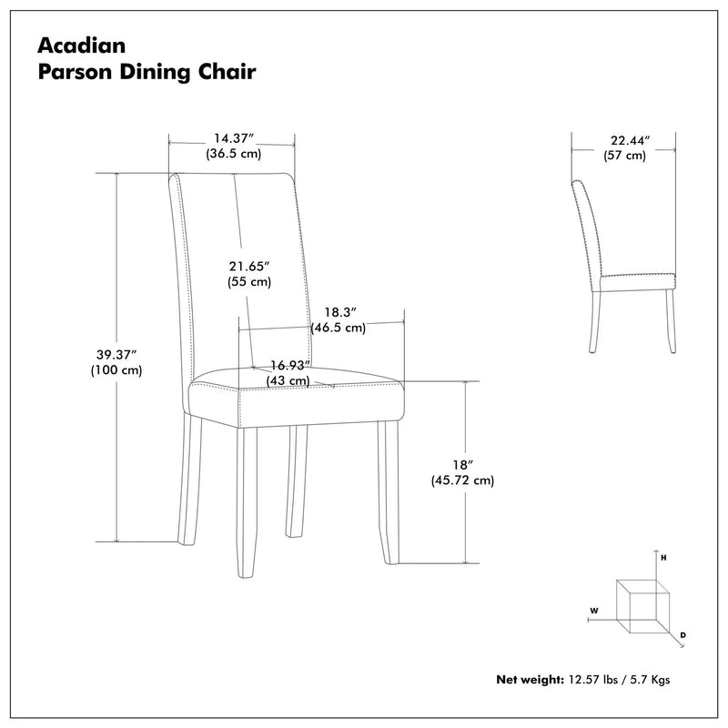 Acadian - Upholstered Parson Dining Chair (Set of 2) by HouseOfZazla
