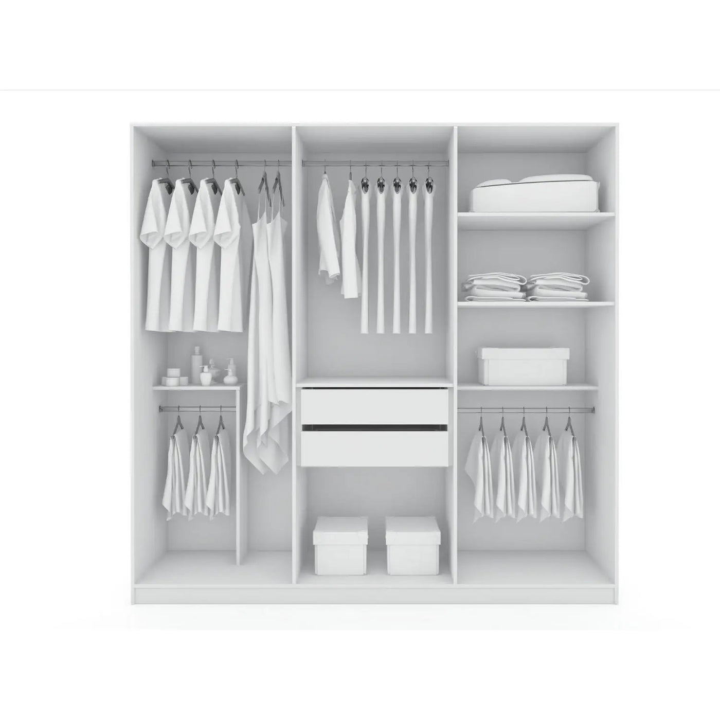 Gramercy - Free Standing Wardrobe Closet With Drawers And Shelves by HouseOfZazla
