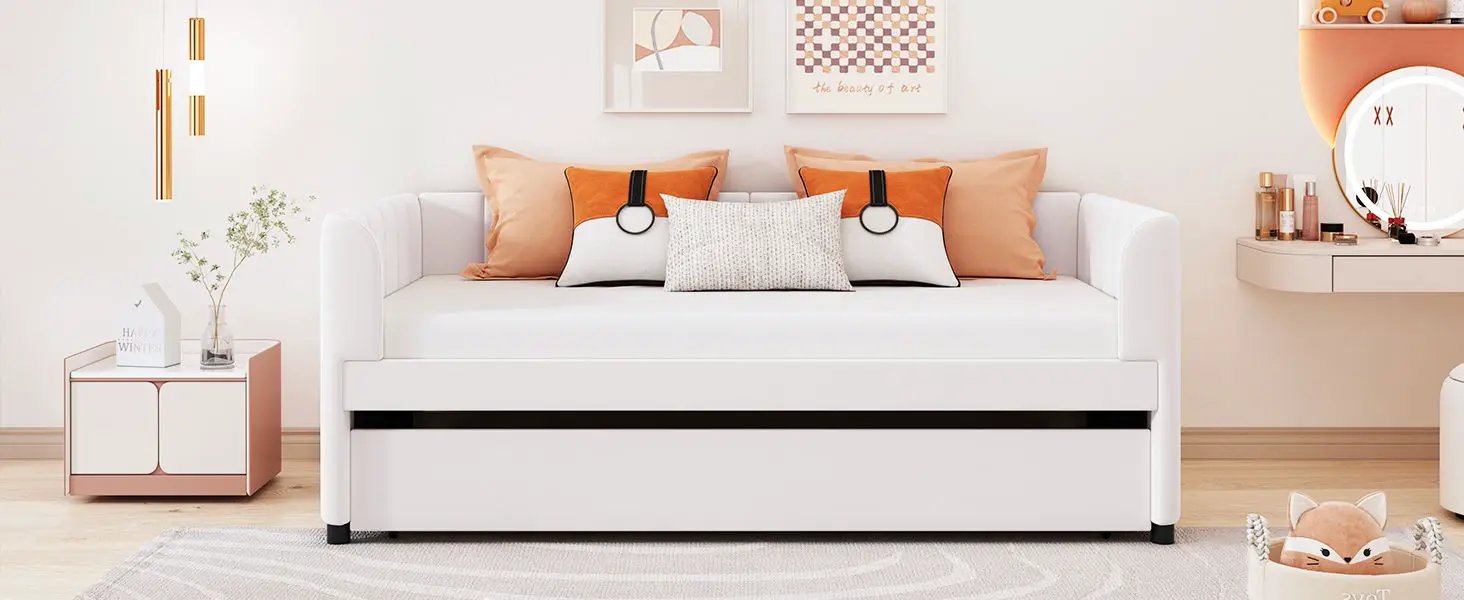 Upholstered Daybed With Ergonomic Design Backrest by HouseOfZazla