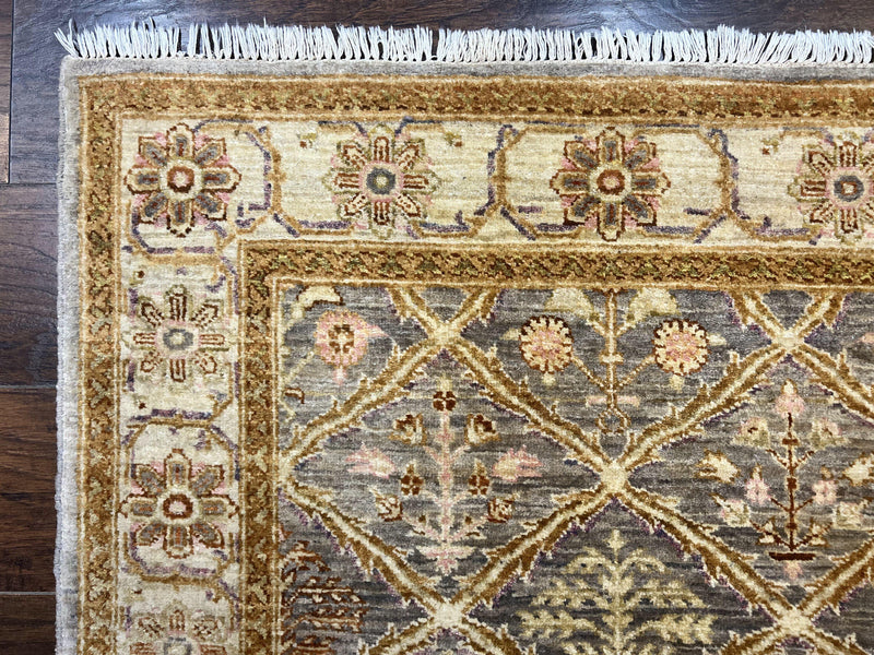 Pakistani Peshawar Rug 3.6 x 5, Safavieh Wool Handmade Hand Knotted Vintage Rug, Panel Design Oriental Carpet, Pair C by Jewel Rugs