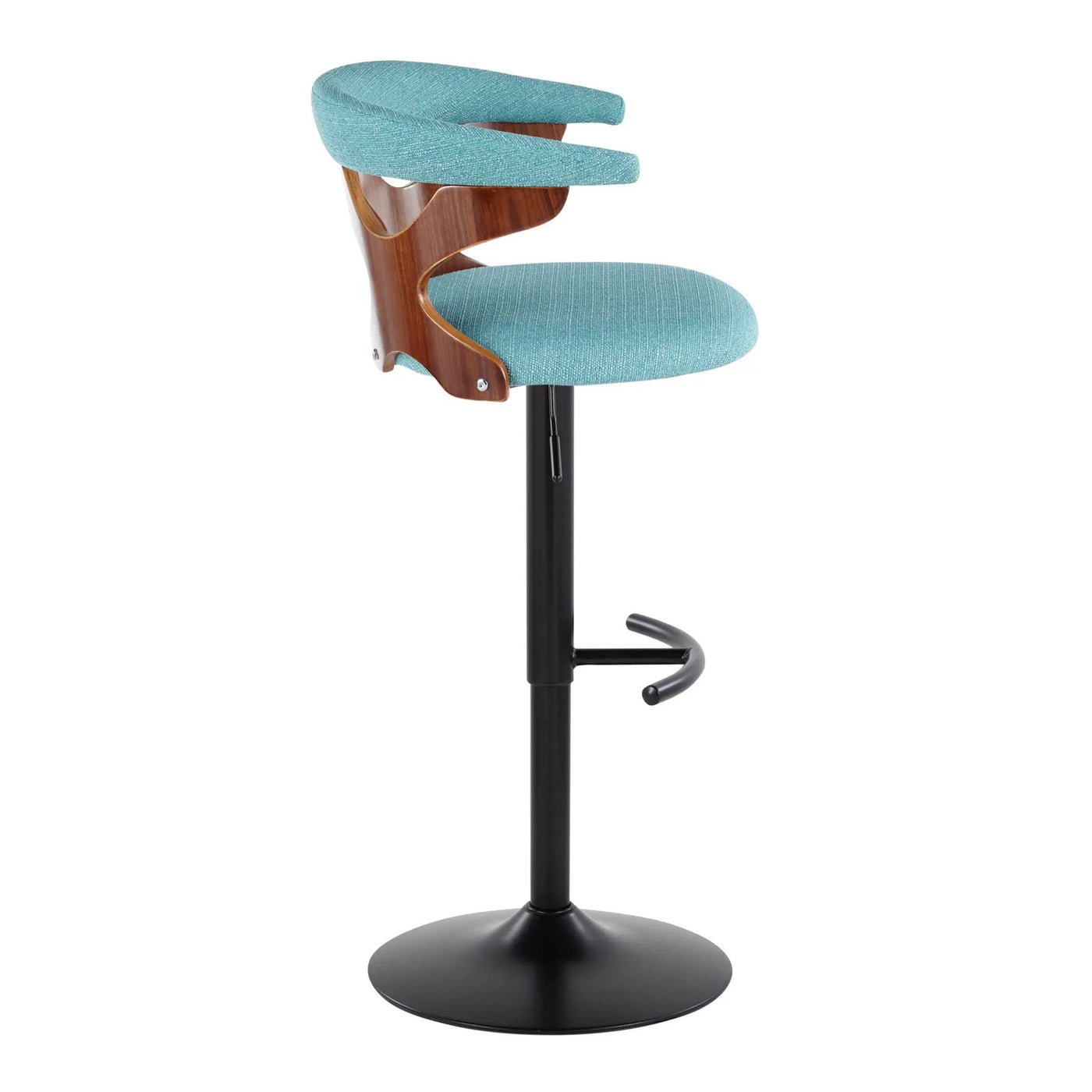 Gardenia - Contemporary Adjustable Barstool, Swivel With Rounded T Footrest (Set of 2) by HouseOfZazla