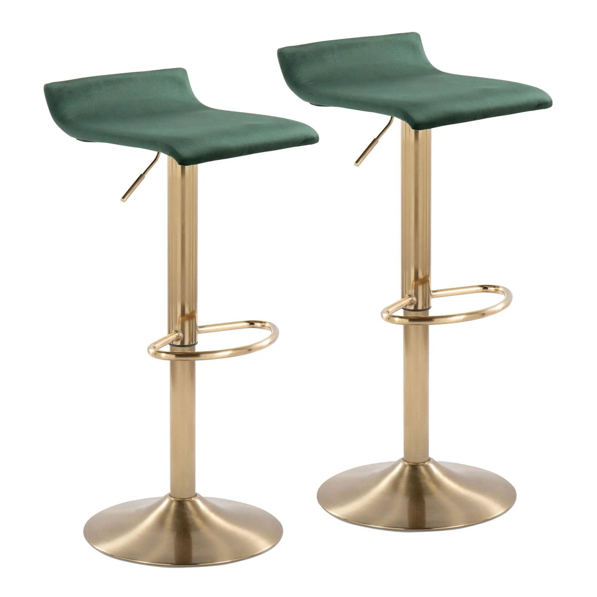 Ale - Contemporary Adjustable Height Barstool With Swivel With Oval Footrest (Set of 2) by Unique Piece Furniture