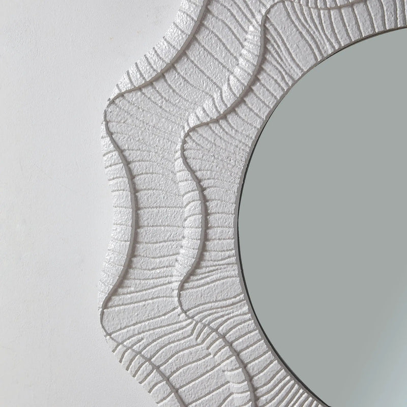31.5 Inch Wavy Flower Wall Mirror by HouseOfZazla