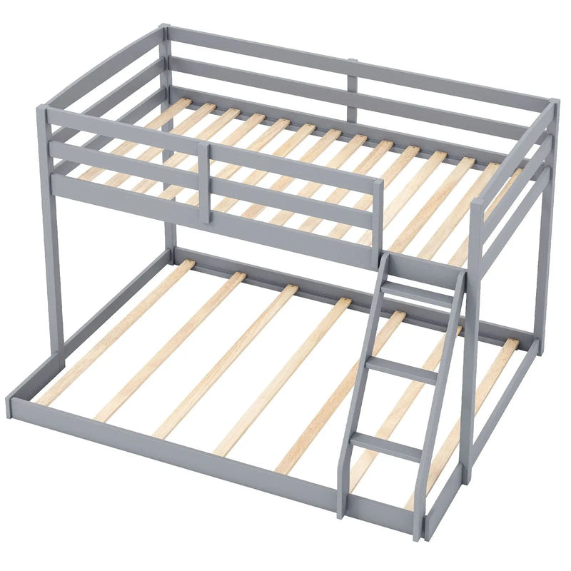 Twin Over Full Bunk Bed Low Floor Bunk Bed Frame by DirectDeals