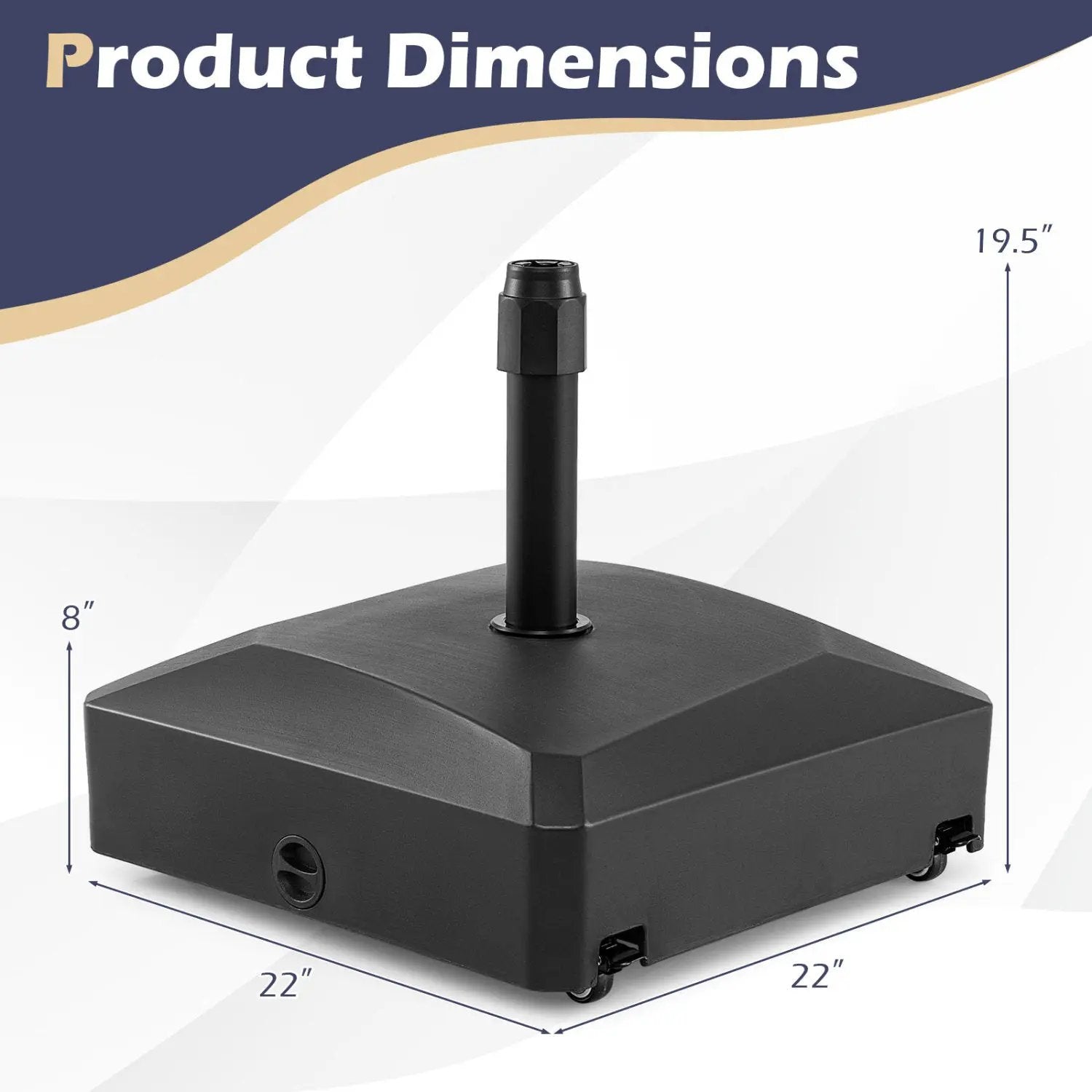 176 LBS Fillable Mobile Umbrella Base with 4 Wheels and 2 Locks by DirectDeals