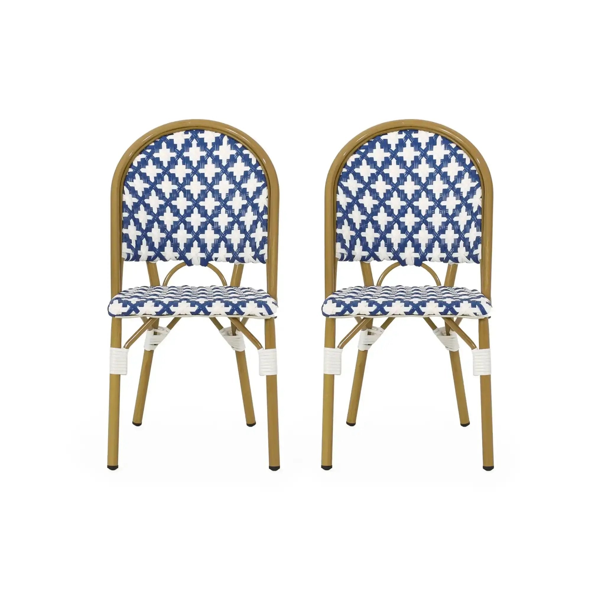 Chic French Bistro Chair With Durable Rattan And Aluminum Frame by HouseOfZazla