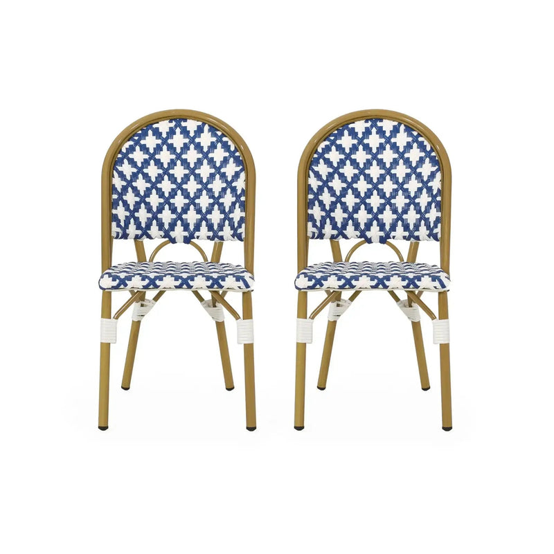 Chic French Bistro Chair With Durable Rattan And Aluminum Frame by HouseOfZazla