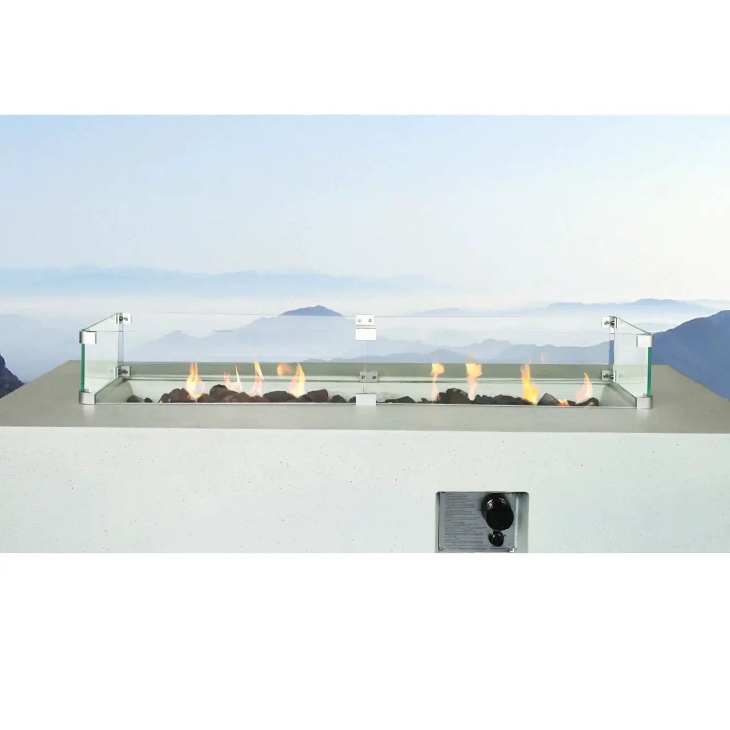 Rectangular Propane Fire Pit Table With Fiber Reinforcement And Adjustable Flame Control - Gray by Unique Piece Furniture