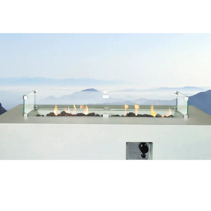 Rectangular Propane Fire Pit Table With Fiber Reinforcement And Adjustable Flame Control - Gray by HouseOfZazla