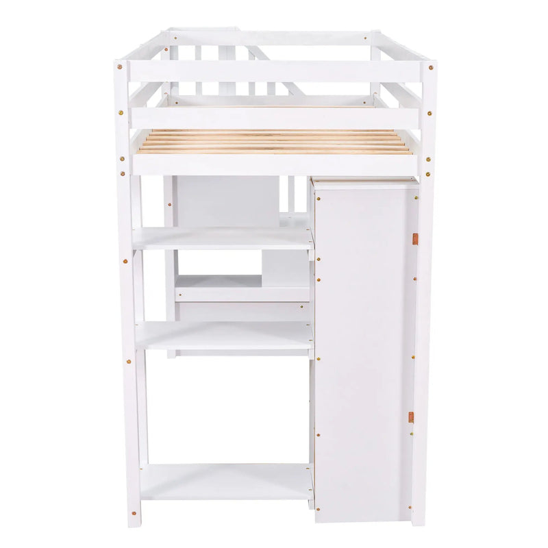 Loft Bed With Storage Drawers And Stairs With Shelves by Unique Piece Furniture