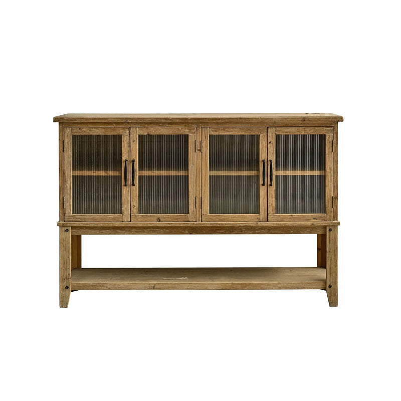 Rectangle Accent Sideboard Cabinet With Storage Shelf, Cabinet For Kitchen - Natural Wood by HouseOfZazla