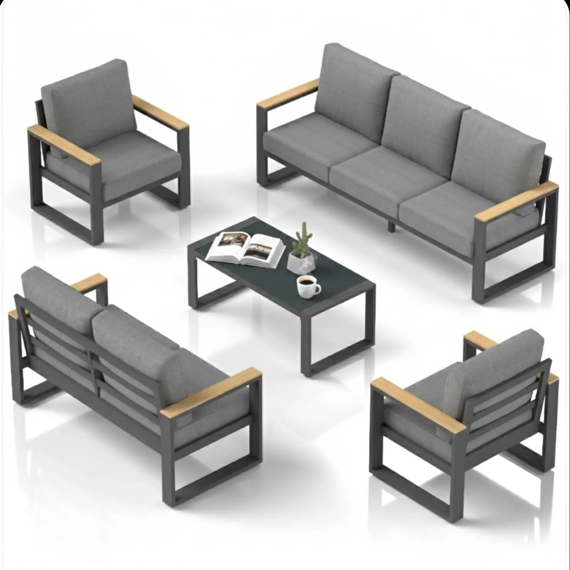 Modern Outdoor Sofa Set With Coffee Table by HouseOfZazla