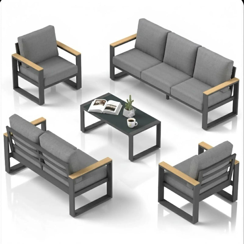Modern Outdoor Sofa Set With Coffee Table by HouseOfZazla