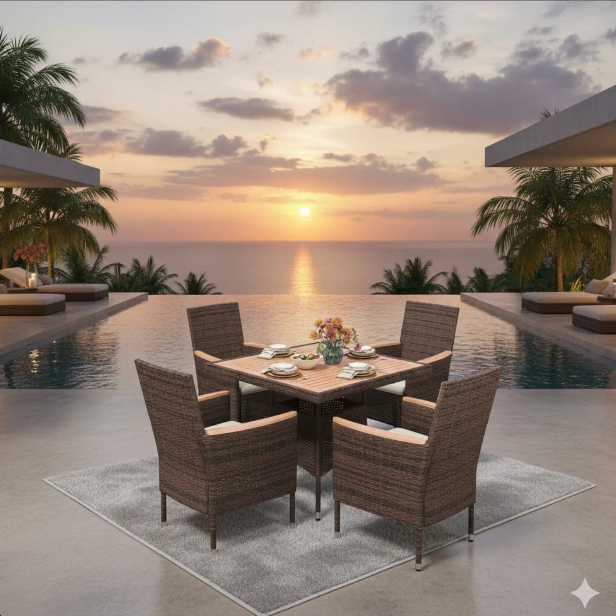 4 Piece All-Weather Patio Dining Chair Set by HouseOfZazla