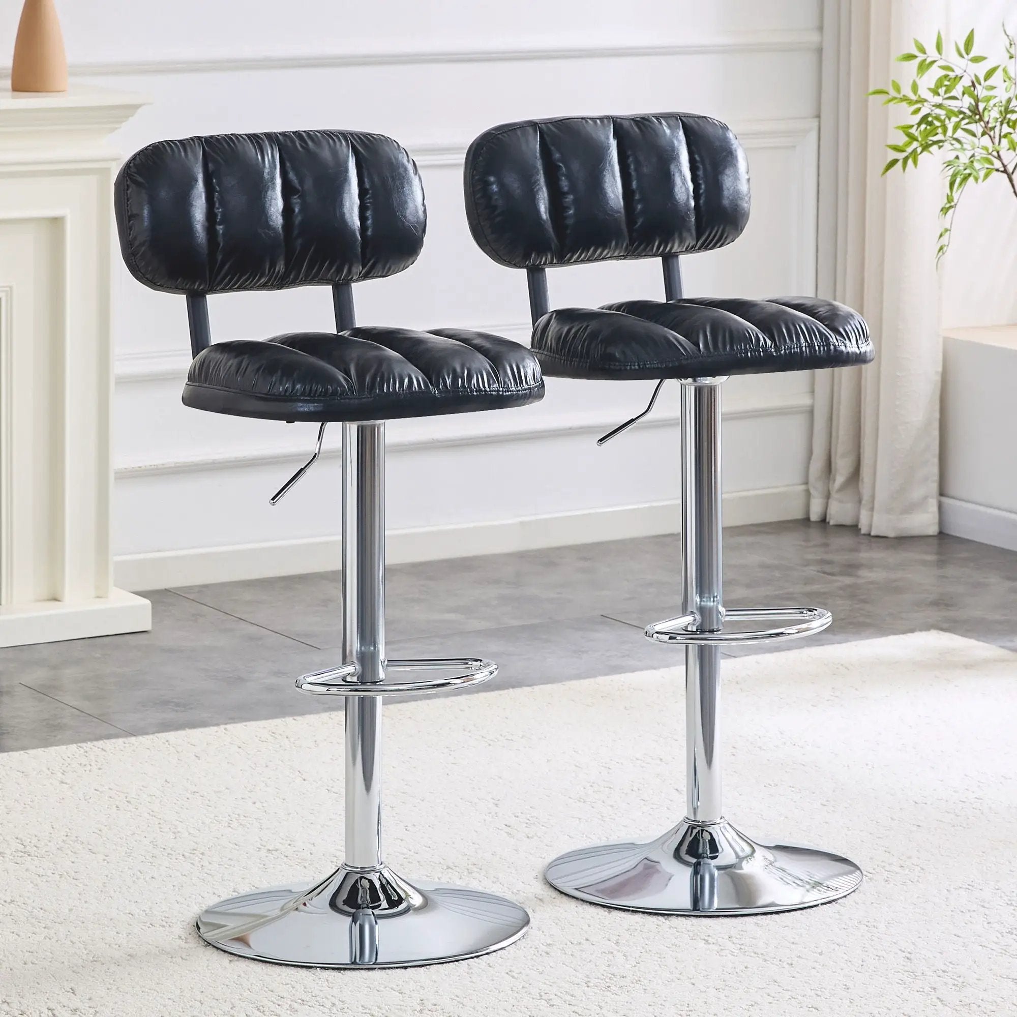 Adjustable Height Bar Stools With Footrest for Kitchen Island (Set of 2) by HouseOfZazla