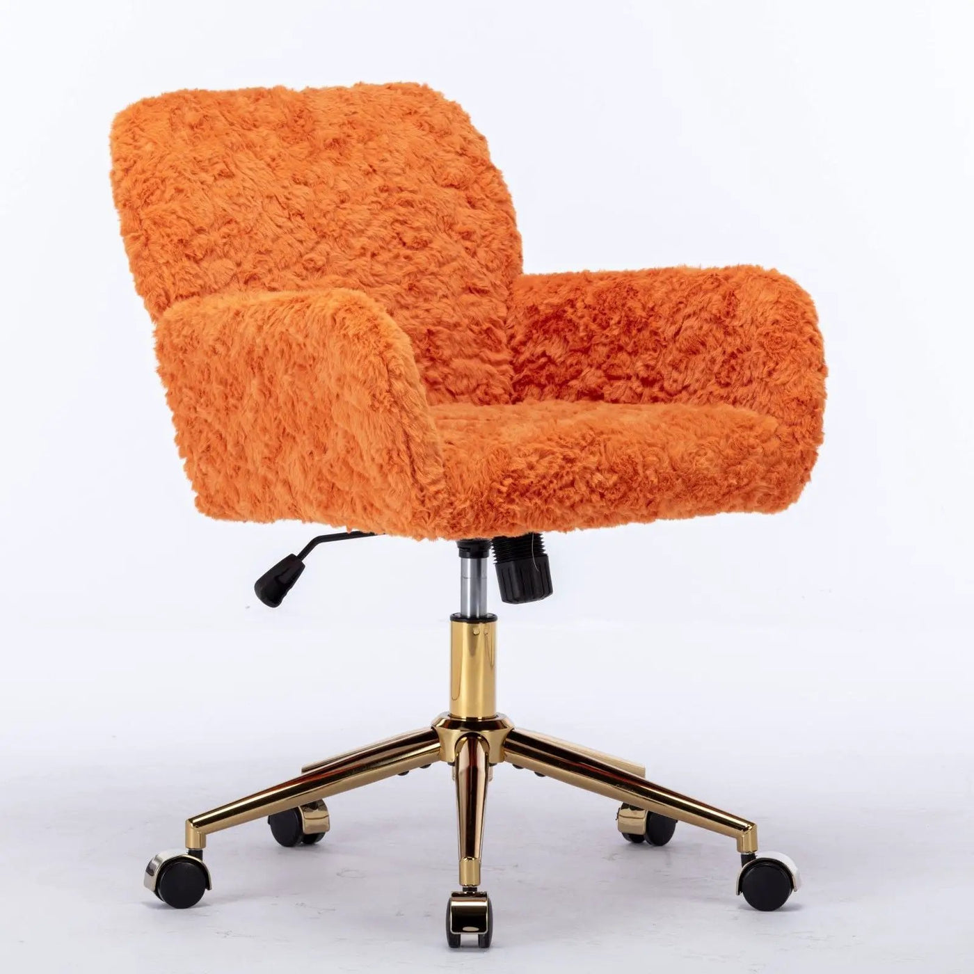 Office Chair, Artificial Rabbit Hair Home Office Chair With Metal Base, Adjustable Desk Chair Swivel Office Chair, Vanity Chair by HouseOfZazla
