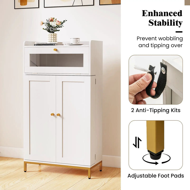 Kitchen Pantry Cabinet Freestanding Food Storage Cupboard-White by DirectDeals