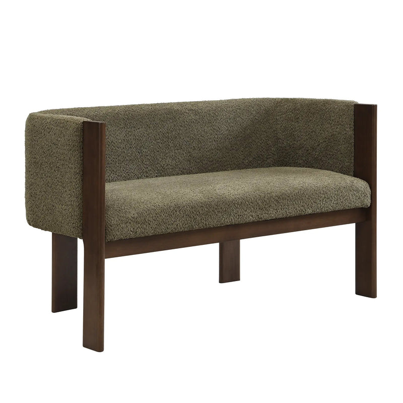 48.5" Upholstered Solid Loveseat (Walnut+Green) by HouseOfZazla