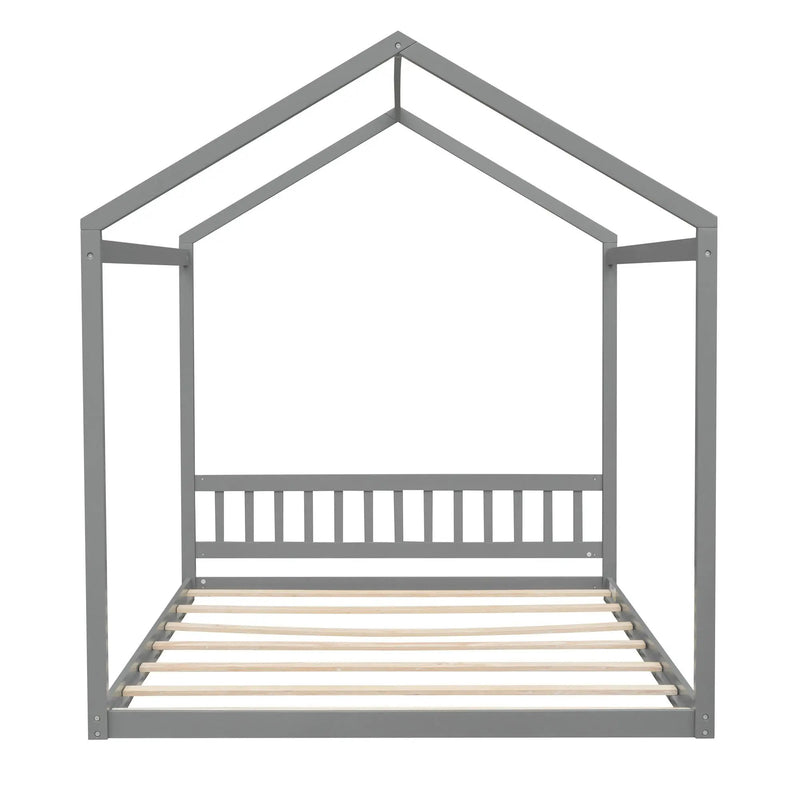 Wooden House Bed With Headboard by HouseOfZazla
