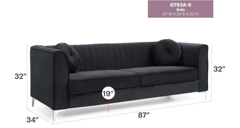 Delray - Micro Suede Sofa by HouseOfZazla