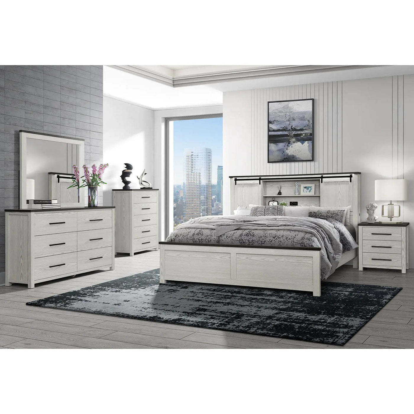 Avery - Bed With Bookcase Headboard by Unique Piece Furniture