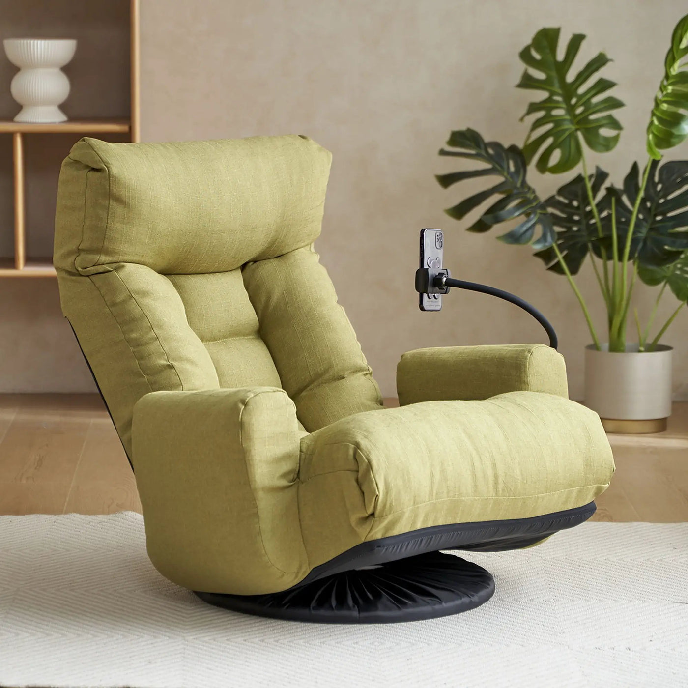 Adjustable Swivel Lounge Chair With 360 Degree Rotating Seat And Headrest Support by HouseOfZazla