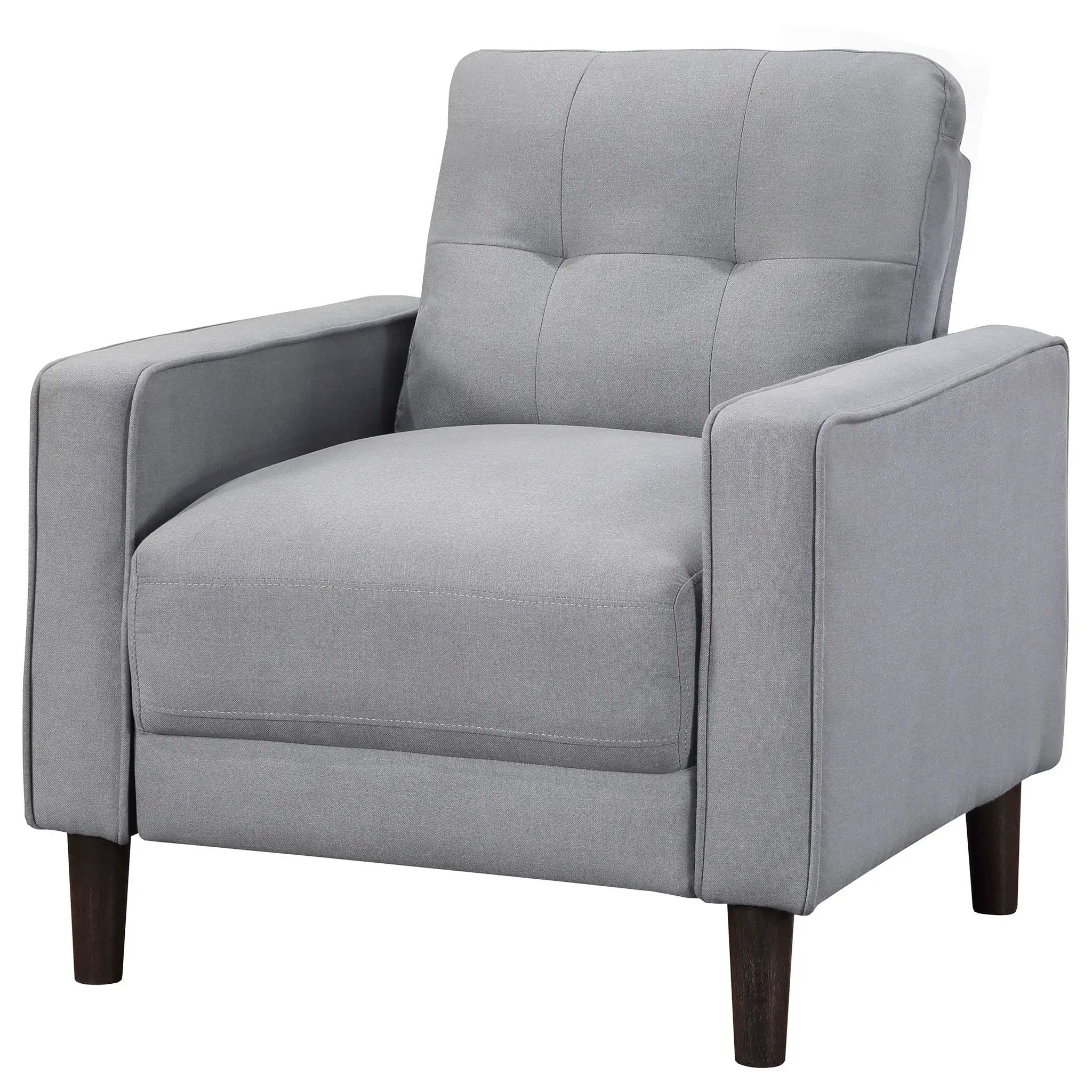 Bowen Upholstered Track Arm Tufted Accent Chair Grey by Unique Piece Furniture