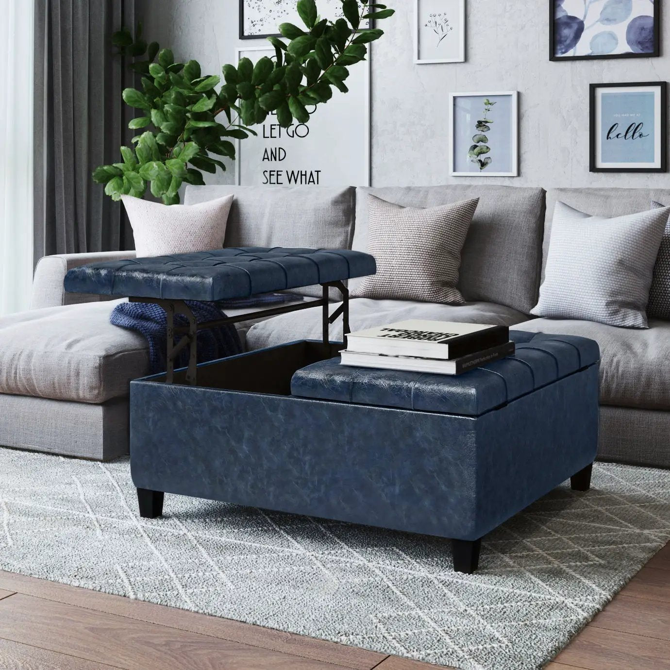 Harrison - Upholstered Coffee Table Storage Ottoman by HouseOfZazla