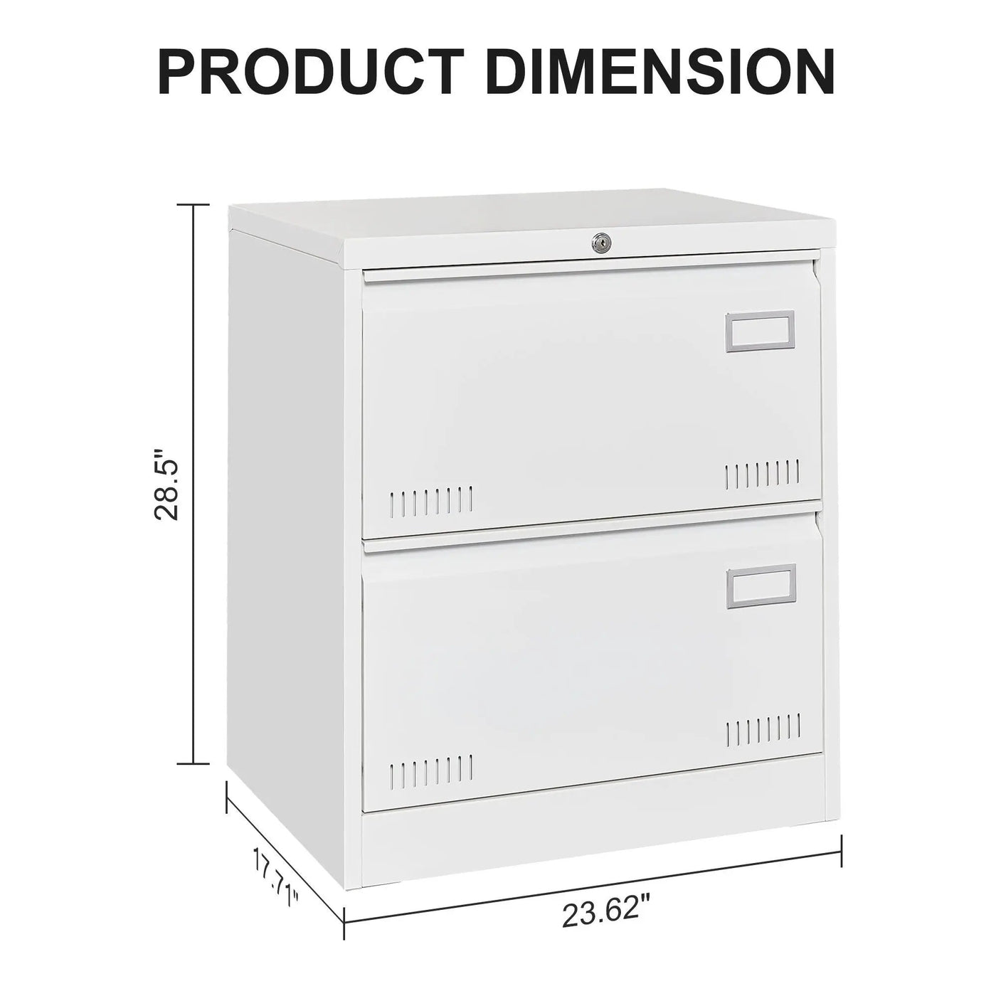 Filing Cabinet Lateral File Cabinet 3 Drawer, Locking Metal File Cabinets Three Drawer, Office Filing Cabinet With Lock Drawers For Home Office by Unique Piece Furniture