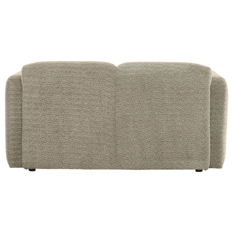 Dorset Fabric Upholstered Round Track Arm Loveseat Brown by Unique Piece Furniture